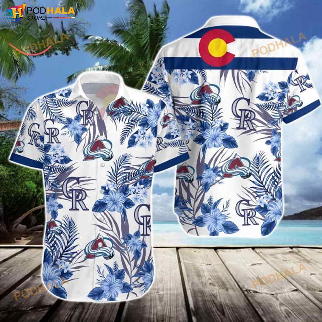 Colorado Rockies Colorado Avalanche 3D Funny Hawaiian Shirt