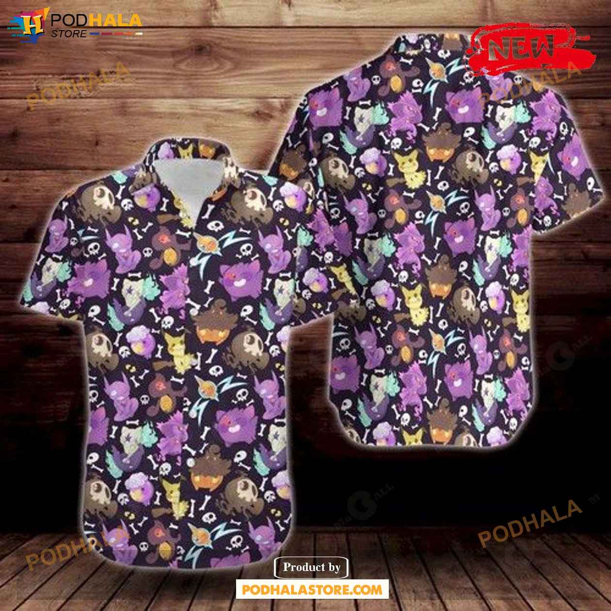 Colorful Ghost Pokemon Print Pattern Tropical Summer Hawaiian Shirt for  Women Men - Bring Your Ideas, Thoughts And Imaginations Into Reality Today