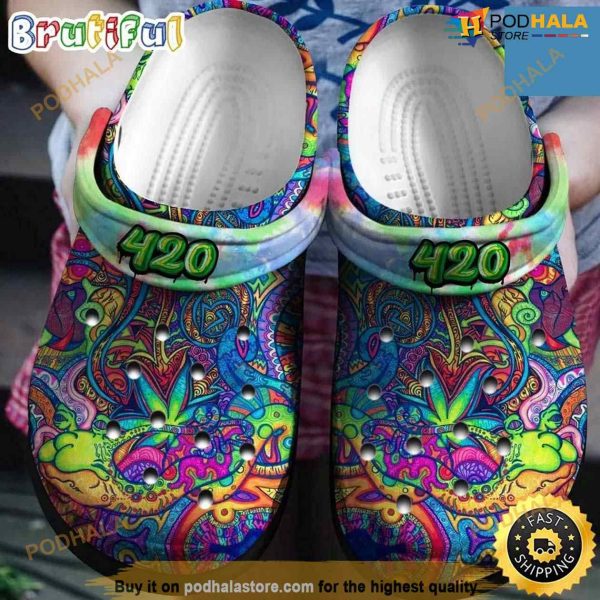Colorful Hippie Pattern Crocs Shoes Clogs