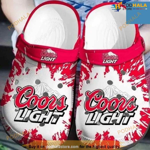Coors Light Beer Crocs Clog Shoes Cue