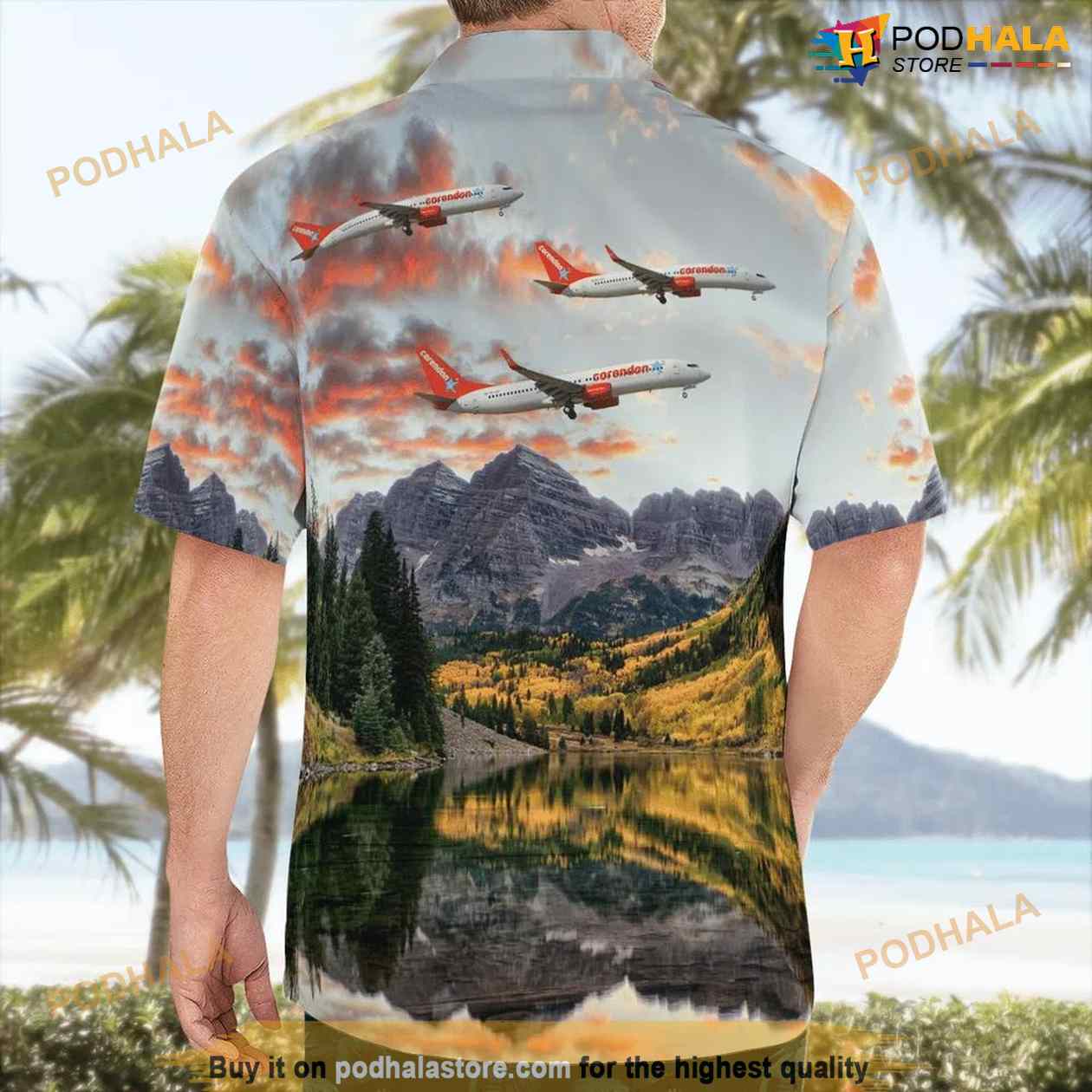 Corendon Dutch Airlines Boeing 737-800 Hawaiian Shirt Man Corendon Dutch Airlines Boeing 737-800 Hawaiian Shirt Man