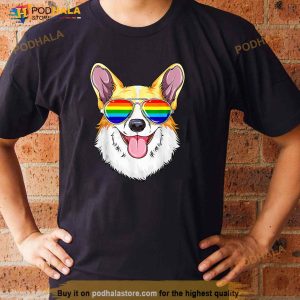 Corgi Gay Pride Flag Lgbt Rainbow Sunglasses Corgi Shirt