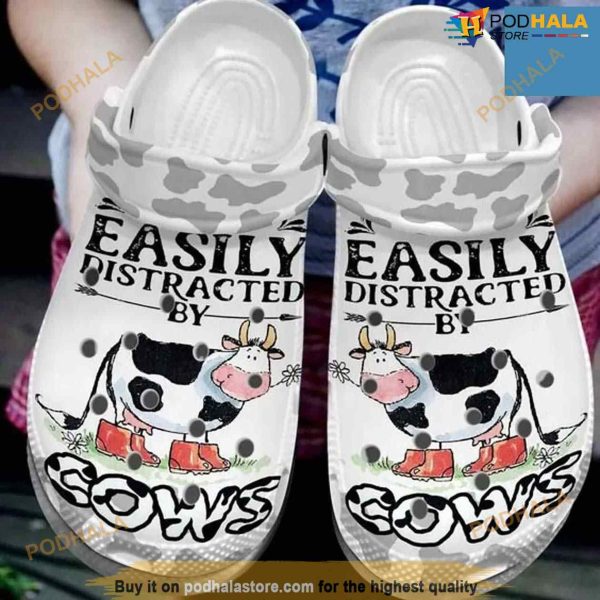 Cow Crocs Comfortablefashion Style Comfortable For Women Men Kid Print 3d Easily Distracted By Cows