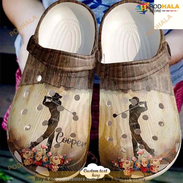Crocs Shoes Golf Personalized Wooden Band Comfortable For Mens Womens Classic Water