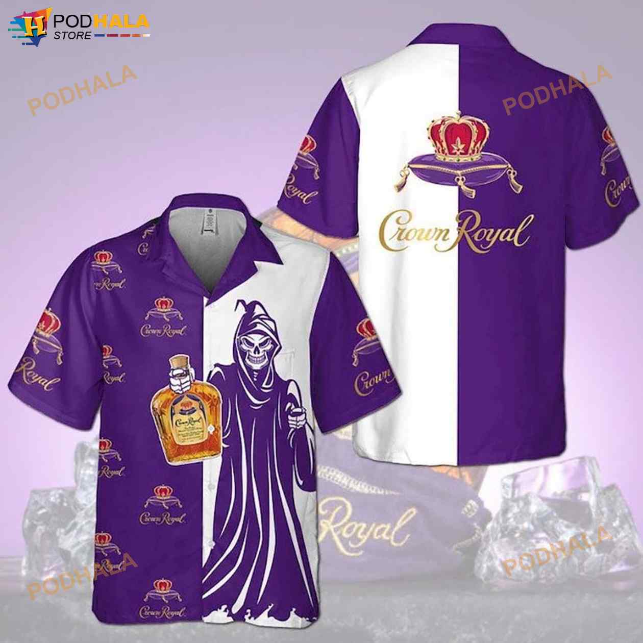 Crown Royal Purple Aloha Hawaiian Shirt And Short Gift For Men And Women