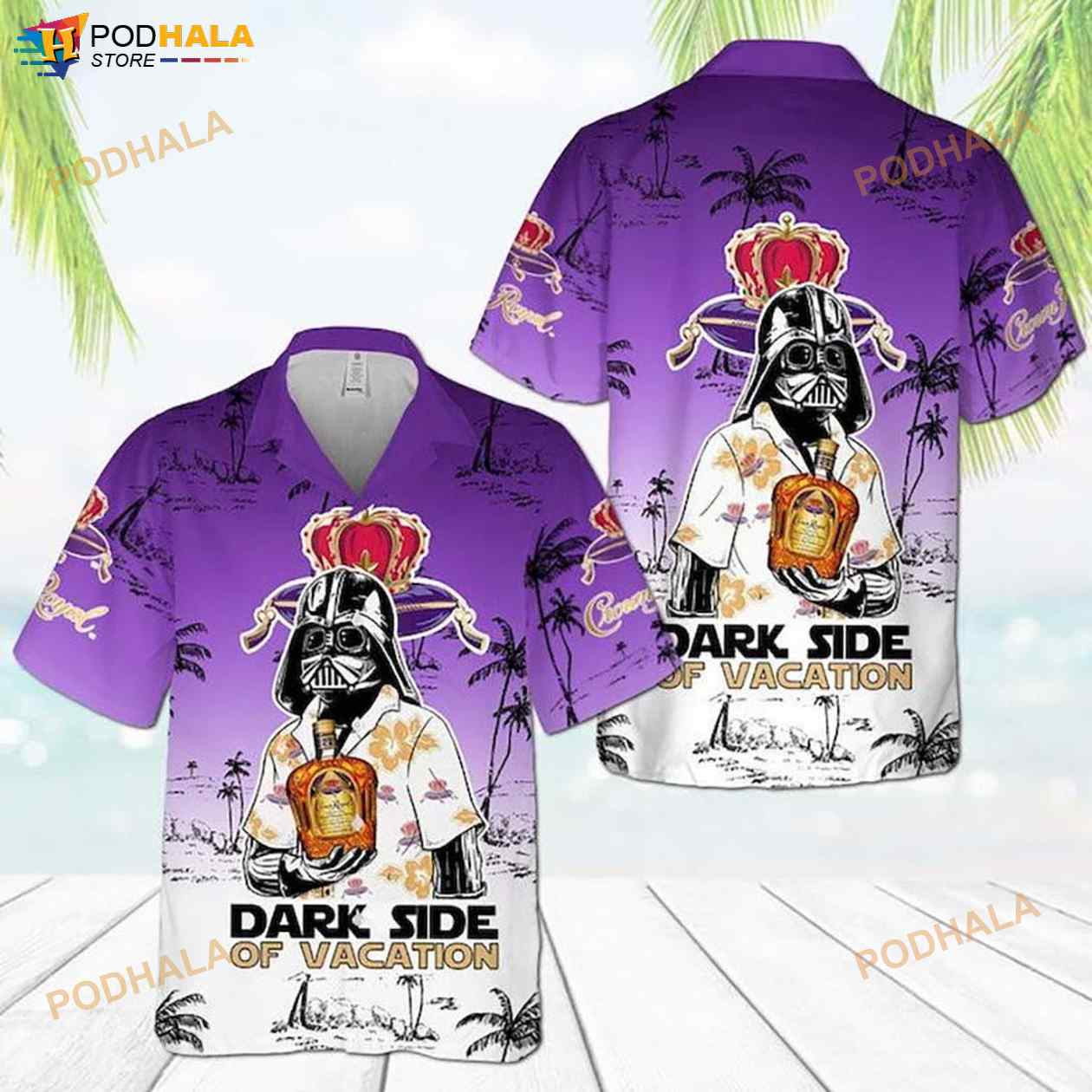 Crown Royal Star Wars Dark Side Of Vacation 3D Funny Hawaiian Shirt Crown Royal Star Wars Dark Side Of Vacation 3D Funny Hawaiian Shirt