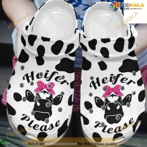 Custom Cow Heifer Please Crocs Clog Shoes