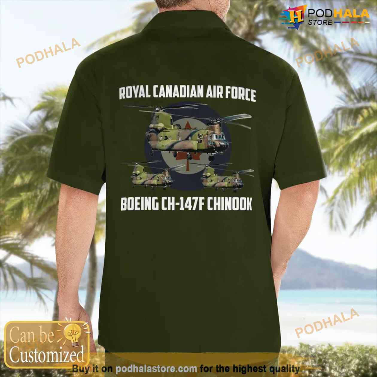 Custom Name Rcaf Boeing Ch-147f Chinook Hawaiian Shirt Outfit Custom Name Rcaf Boeing Ch-147f Chinook Hawaiian Shirt Outfit