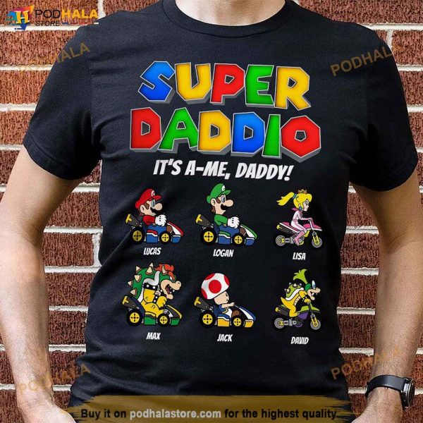 Custom name Super Daddio Game Shirt, Funny Father’s Day Daddio Shirt