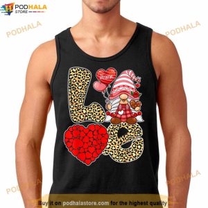 Cute Love Heart Gnome Leopard Cheetah Print Valentines Day Shirt 2