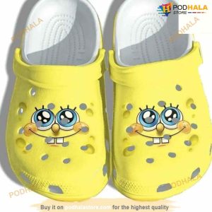 Cute Yellow Spongebob Face Cartoon Crocs For Men Women