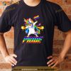 Dabbing Unicorn Gay Pride LGBT Lesbian Rainbow Flag Shirt