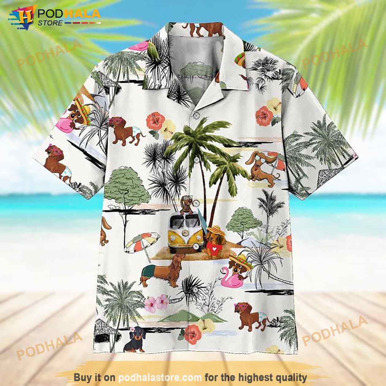 Dachshund Lover Tropical Hawaiian Shirt Dachshund Lover Tropical Hawaiian Shirt