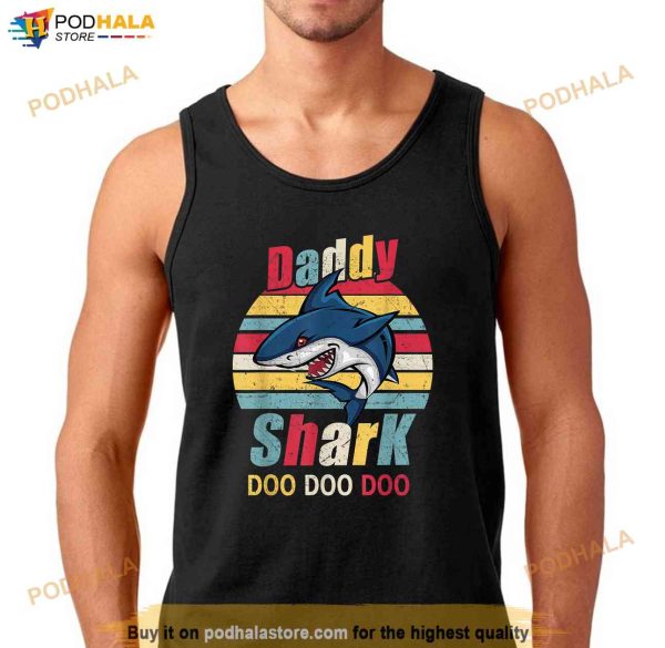 Daddy Shark Fathers Day Dad Gift Shirt