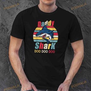 Daddy Shark Fathers Day Dad Gift Shirt 3