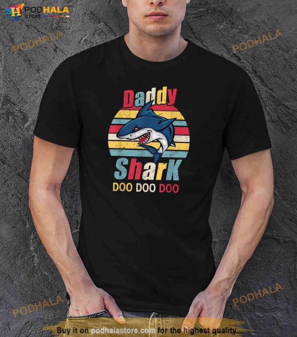 Daddy Shark Fathers Day Dad Gift Shirt