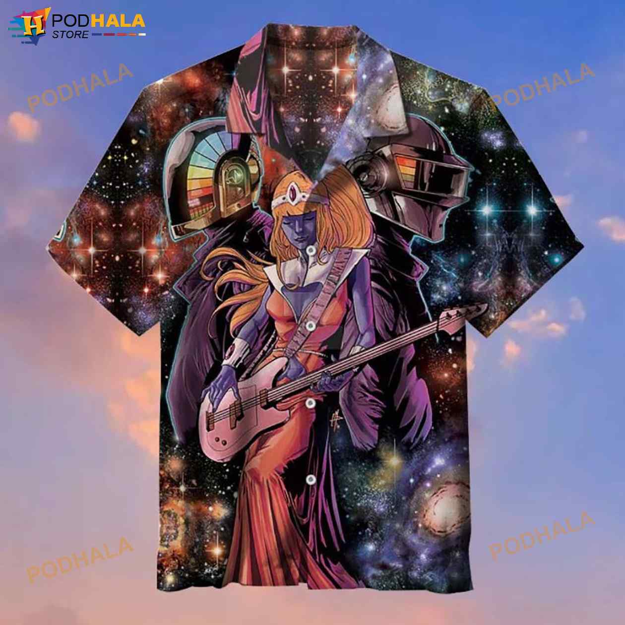 Daft Punk 3D Funny Hawaiian Shirt Daft Punk 3D Funny Hawaiian Shirt