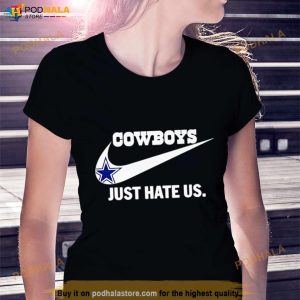 Cowboys just hate us nike logo star shirt, hoodie, sweater, long