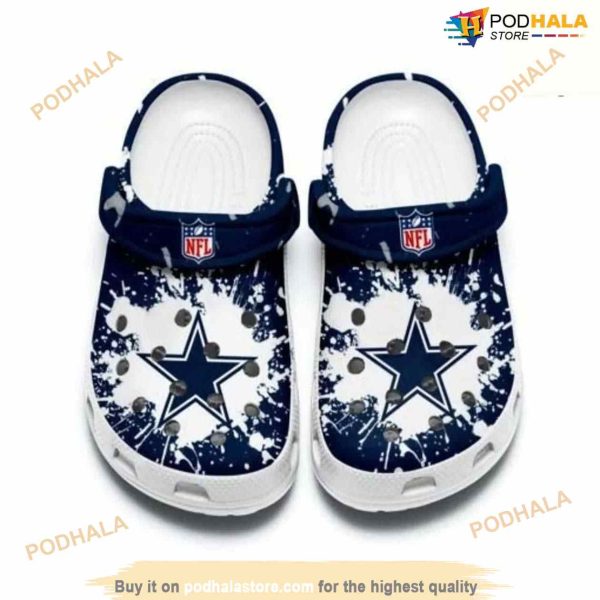 Dallas Cowboys Navy Crocsband Clog Comfortable Water Shoes