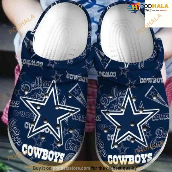 Dallas Cowboys Team NFL Adults Crocs Crocband Clog Shoes For Men Women