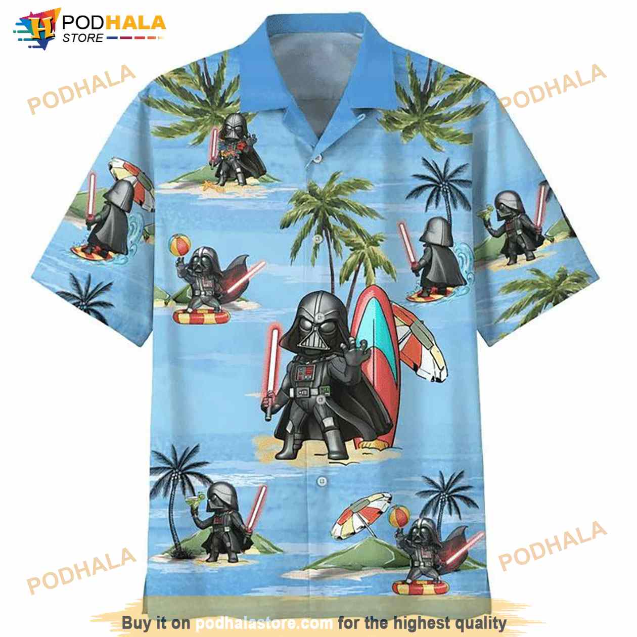 Darth Vader Summer Time Print Hawaiian Shirt Darth Vader Summer Time Print Hawaiian Shirt