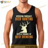 Deer Season Weekend Forecast Beer Vintage Deer Hunting T Shirt