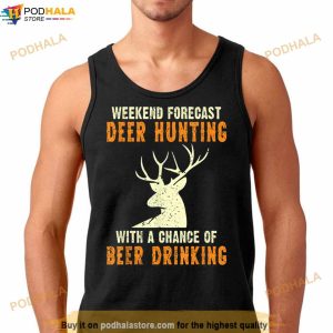 Deer Season Weekend Forecast Beer Vintage Deer Hunting T Shirt