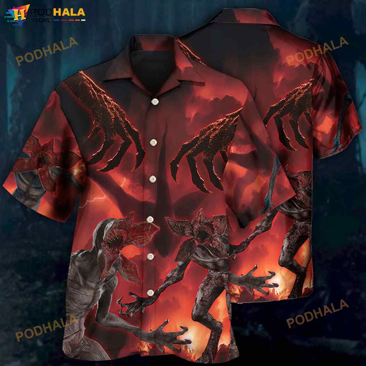 Demogorgon Scary Monster Universe 3D Funny Hawaiian Shirt Demogorgon Scary Monster Universe 3D Funny Hawaiian Shirt