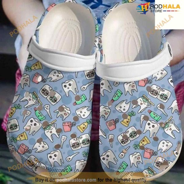 Dentist Cute Tooth Rubber Crocs Crocband Clogs Comfy Footwear Men And Women Crocs Clog Shoes