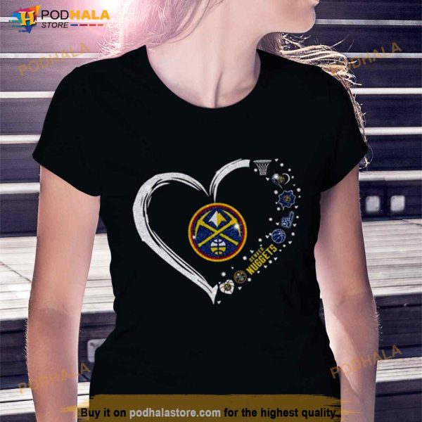 Denver Nuggets Western Conference Glitter Heart 2023 Shirt