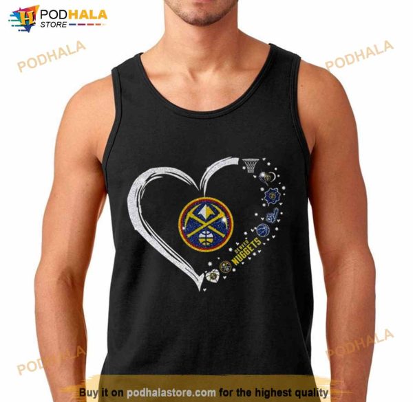 Denver Nuggets Western Conference Glitter Heart 2023 Shirt