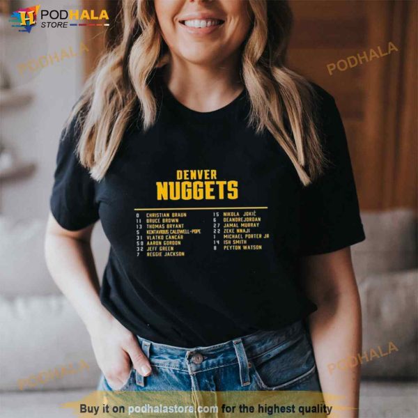 Denver Nuggets Youth 2023 Western Conference Champions Roster Shirt