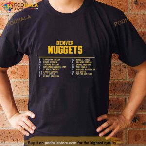 Denver Nuggets Youth 2023 Western Conference Champions Roster Shirt 2