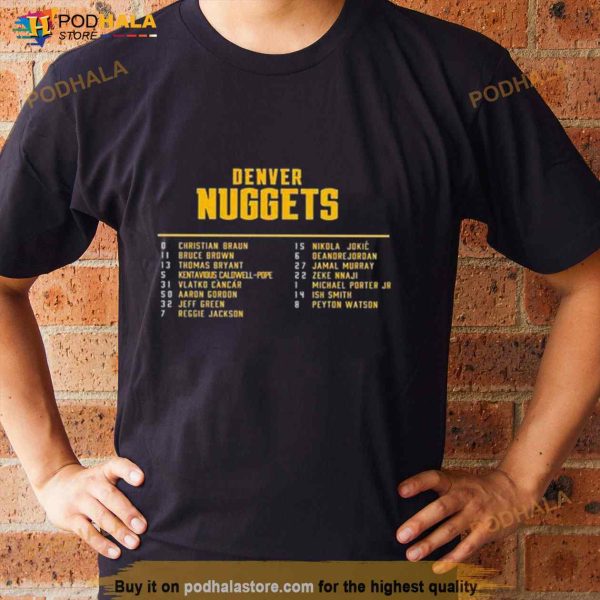 Denver Nuggets Youth 2023 Western Conference Champions Roster Shirt