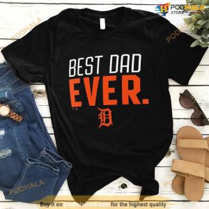 Detroit Tigers Best Dad Ever Logo Father's Day T Shirt 2