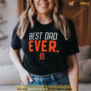 Detroit Tigers Best Dad Ever Logo Father's Day T Shirt 3