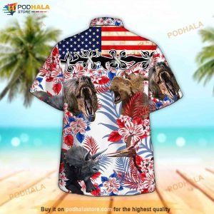 Dinosaur American Flag Unisex Hawaiian Shirt Aloha 4th Of July Hawaiian Shirt 2