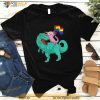 Dinosaur Axolotl Gay Pride Rainbow Flag Lesbian Proud Ally Shirt