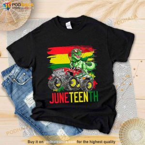 Dinosaur Monster Truck Juneteenth 1865 Shirt, African American Pride Gift