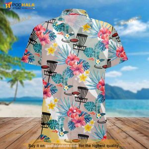 Disc Golf Silhouette Hawaiian Shirt Flying Disc Sport Shirt Disc Golf Lover Gift 3