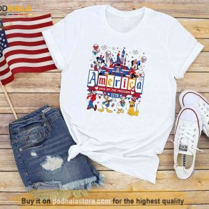 Disney America Freedom Shirt, Mickey And Friends Family Matching 4th of July Shirt