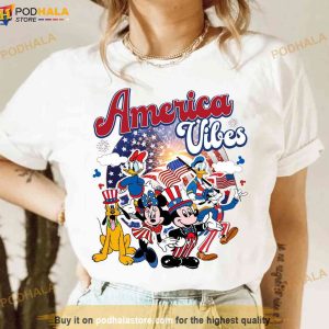 Disney America Vibes Happy 4th of July Shirt, Mickey & Friends Independence Day Gift