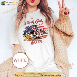Disney Happy 4th of July Shirt, American Flag Mickey & Friends Patriotic TShirt