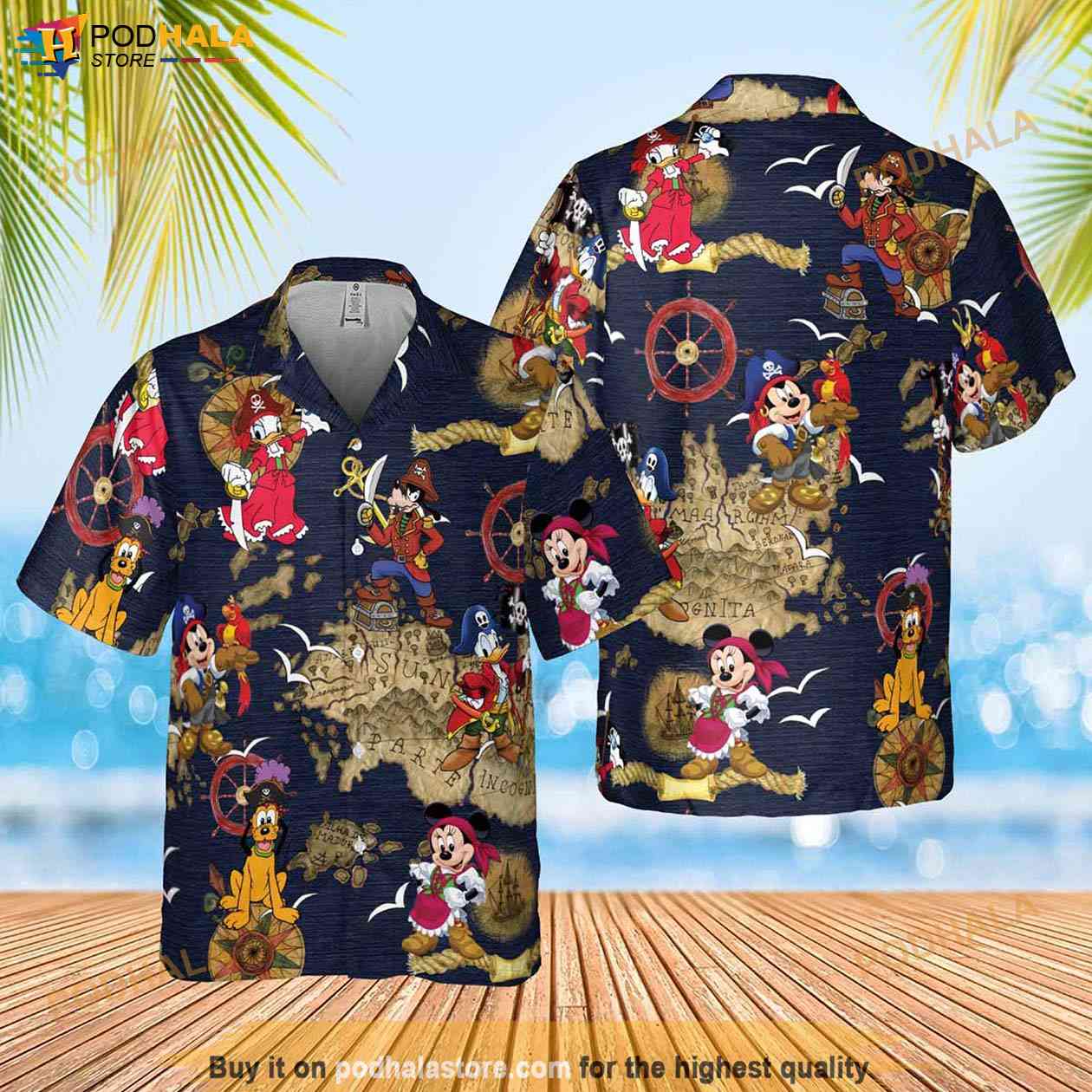 Disney Pirates of Caribbean Hawaiian Shirt, Mickey And Friends Button Shirt  - Bring Your Ideas, Thoughts And Imaginations Into Reality Today