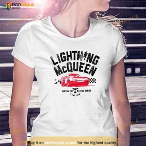 Disney Pixar Cars 3 Lightning Mcqueen Ready White Unisex Shirt 2