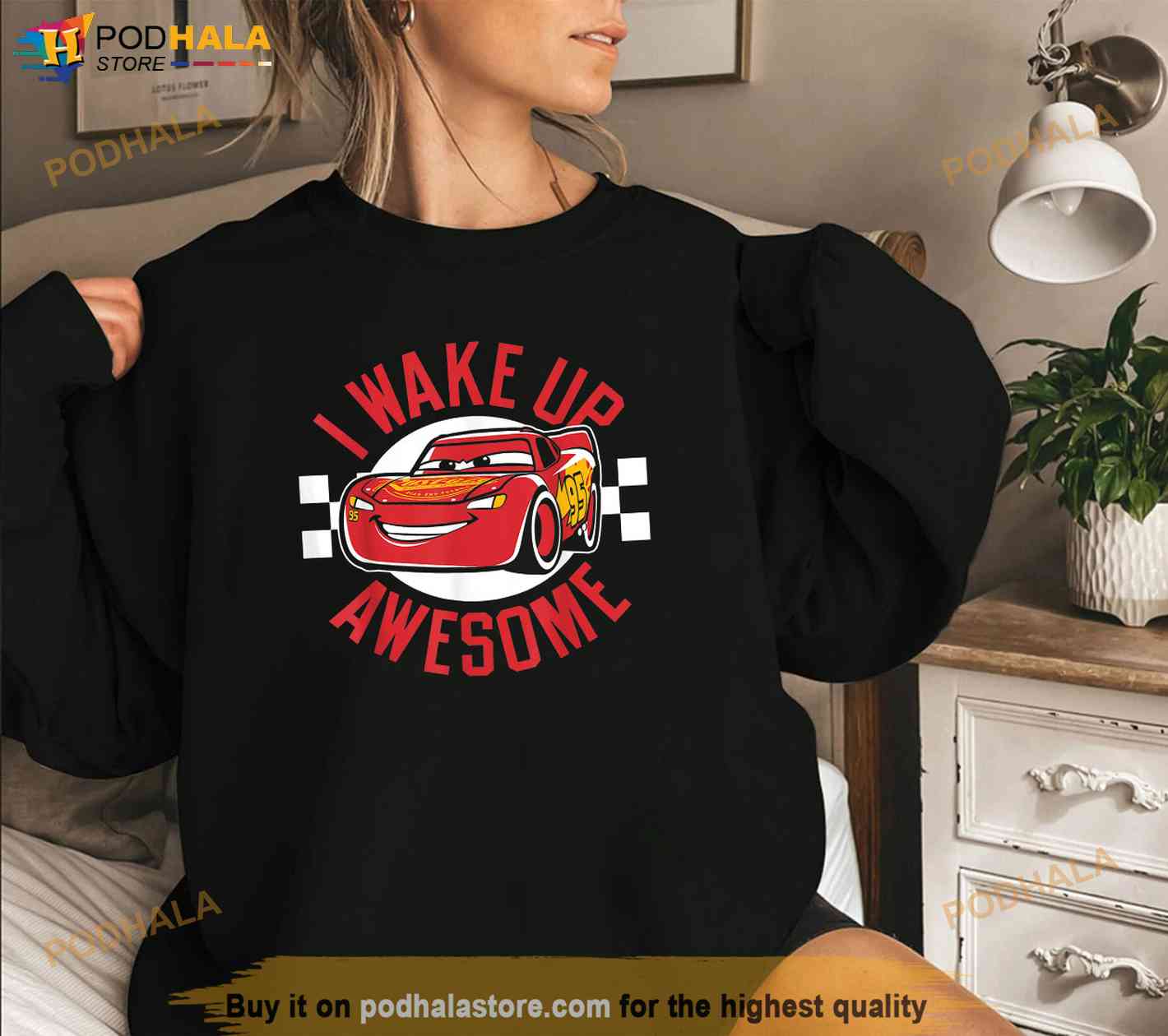 Disney Pixar Cars 3 McQueen Wake Up Awesome Graphic Shirt - Bring