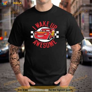 Disney Pixar Cars 3 Mcqueen Wake Up Awesome Graphic Shirt 3