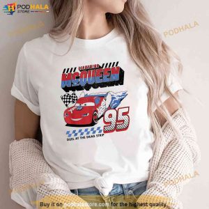 Disney Pixar Cars Lightning Mcqueen Americana Car Race White Shirt 2