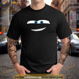 Disney Pixar Cars Lightning Mcqueen Big Face Short Sleeve Shirt 2