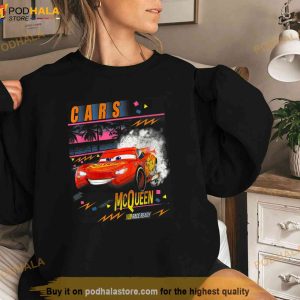 Disney Pixar Cars Lightning Mcqueen Palm Tree Sunset Shirt 3